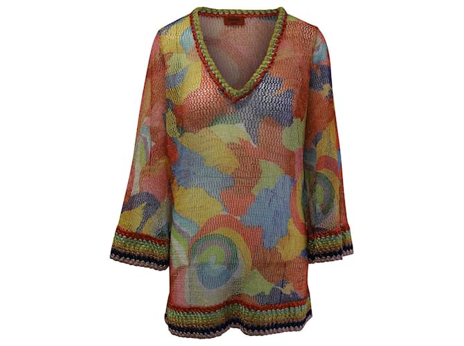 Missoni Mare Crochet Coverup en Rayonne Multicolore Fibre de cellulose  ref.590650