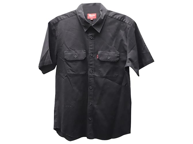 Camisa de trabajo de manga corta con botones en la parte delantera en algodón negro de Supreme x Daniel Johnston  ref.590657
