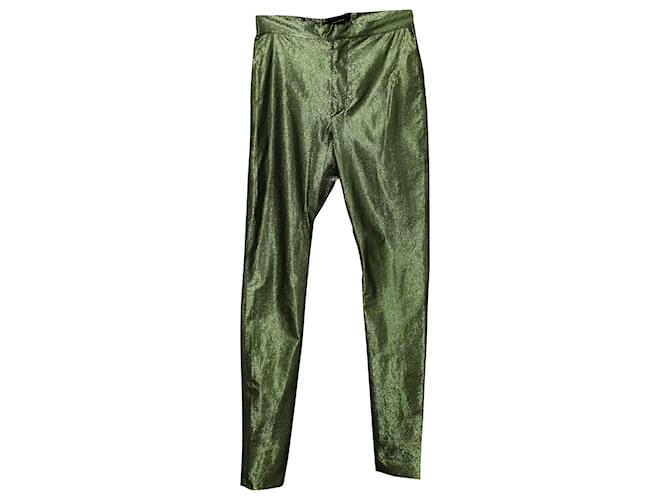 Isabel Marant Shiny Trousers in Green Polyamide Nylon  ref.590659