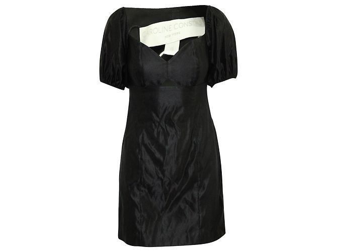 Autre Marque Abito Caroline Constas con spalle scoperte e cut-out in cotone nero