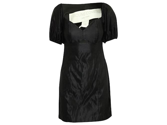 Autre Marque Caroline Constas Off Shoulder Dress with Cut Out in Black Cotton  ref.590736