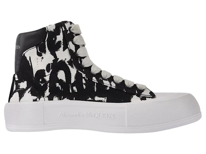 Alexander Mcqueen Deck Sneaker High en Cuir Multicolore  ref.590765
