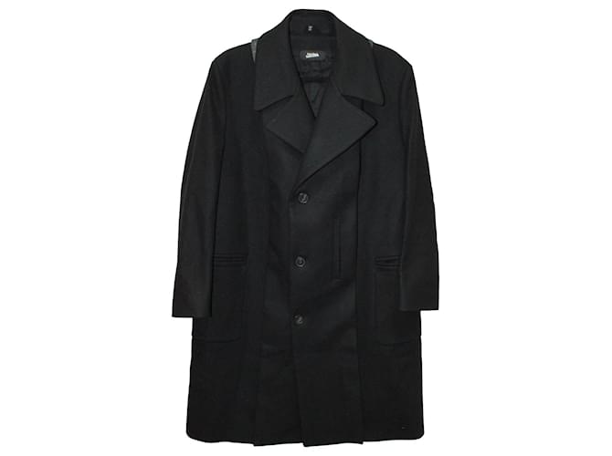 Manteau Jean Paul Gaultier à simple boutonnage en laine noire  ref.590791