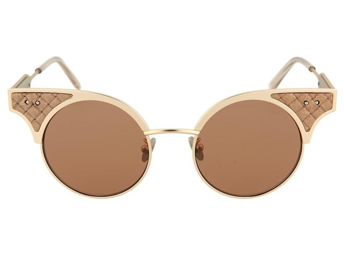 Bottega Veneta Round-Frame Metal Sunglasses  ref.590799