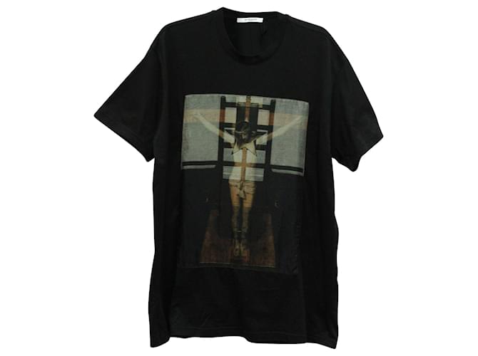 Camiseta Givenchy Christ Cruz na cor preta Preto Algodão  ref.590811