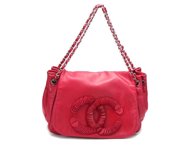 Chanel CC Accordion Flap Bag Pink Lambskin  ref.590831