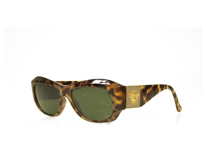 Gianni Versace95 Gafas de sol raras de Medusa en tono dorado marrón tortuga vintage Castaño Plástico  ref.590880