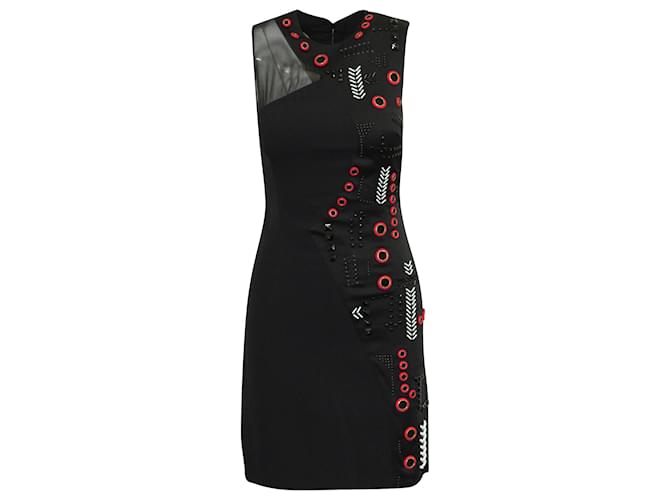 Versace Beaded Sleeveless Dress in Black Acetate Cellulose fibre  ref.590882