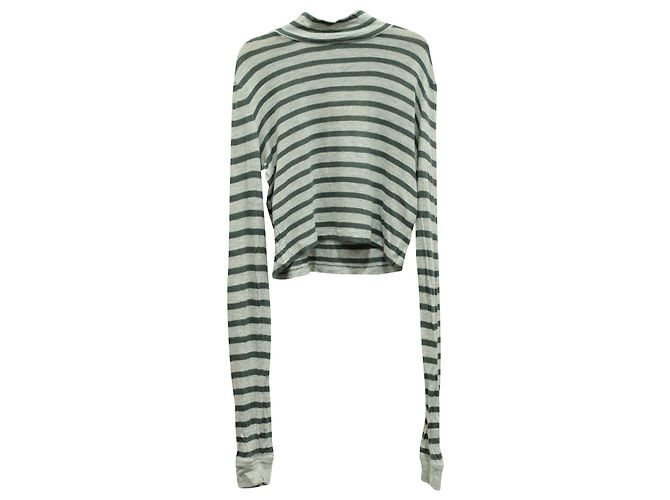 Top a maniche lunghe a righe Alexander Wang in viscosa multicolore