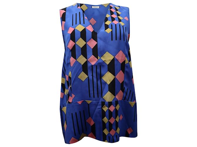Marni Geometric Print Sleeveless Top in Multicolor Polyester Multiple colors  ref.590884