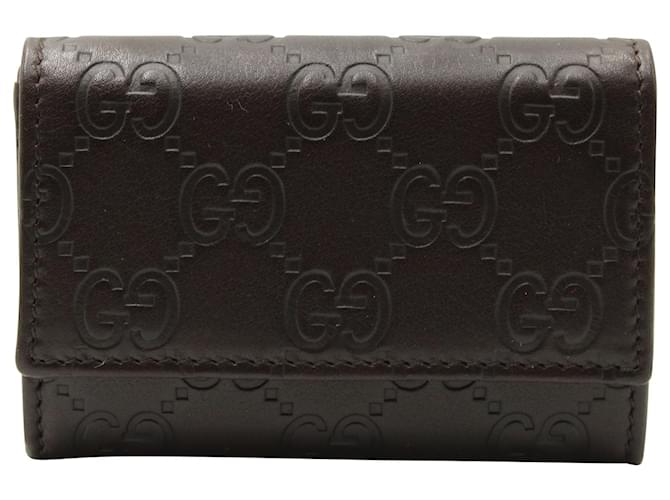 Carteira Gucci Continental Flap em couro marrom Preto  ref.590897