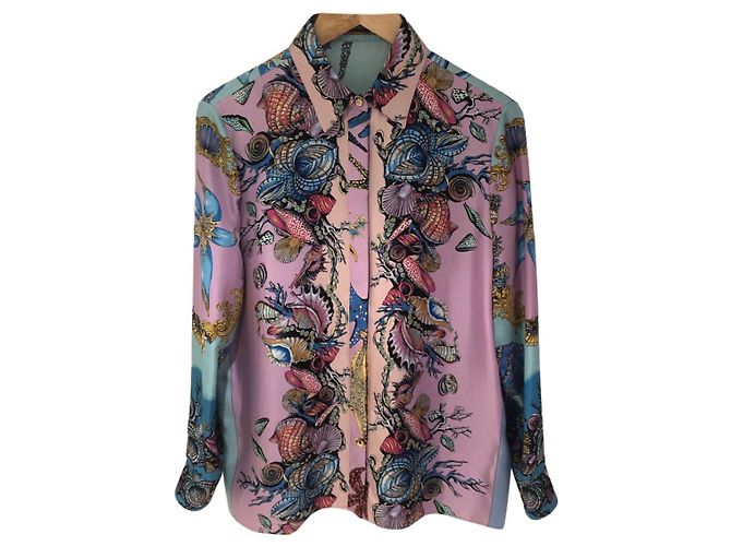 Gianni Versace Versace Tresor de la Mer Camisa de seda com estampa