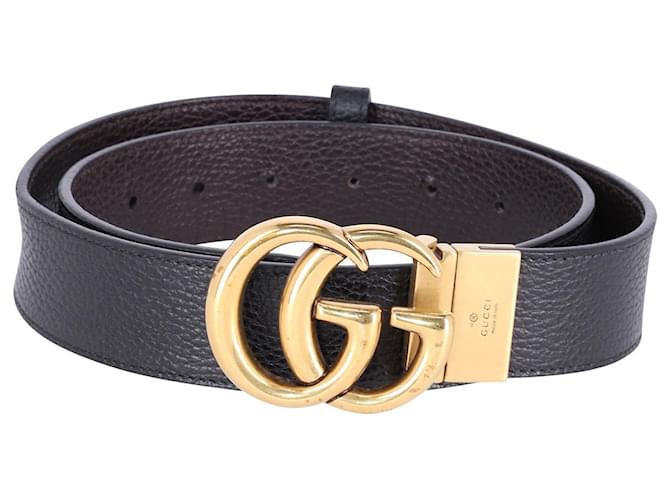 GG Marmont reversible belt in black leather