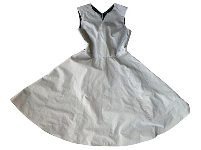 Jil Sander Dresses White Grey Cotton Polyester  ref.591014