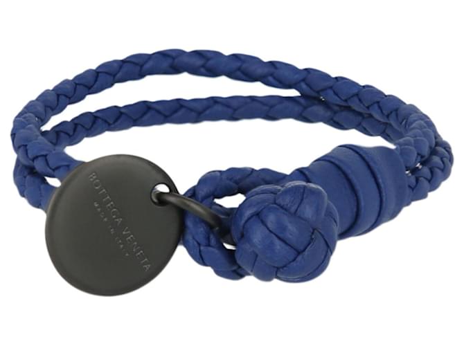 Bottega Veneta Wickelarmband aus Intrecciato-Leder Blau  ref.591040
