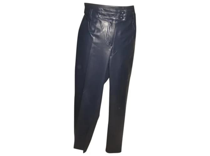 Autre Marque Pants, leggings Navy blue Polyurethane  ref.591173