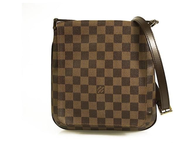 LOUIS VUITTON Pochette Damier Ebene Brown Messenger Bag Crossbody Leather  Cotton ref.591181 - Joli Closet