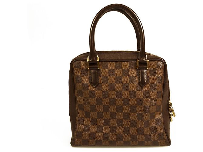 LOUIS VUITTON Borsa a mano Brera Damier Ebene marrone con manici foderati in pelle