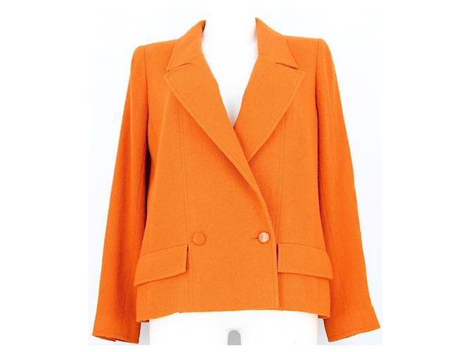 Orange Wolljacke von Chanel Wolle  ref.591190