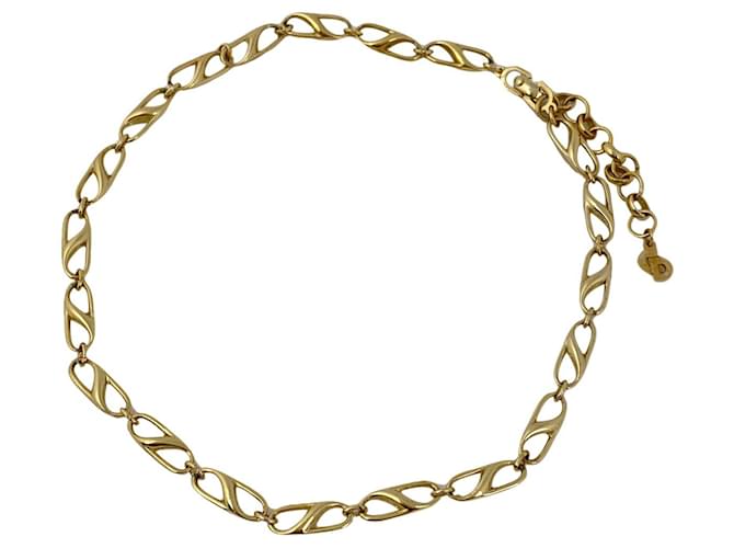 [Usado] Colar Christian Dior Design Christian Dior Logo Acessórios de Moda Colar GP Ouro Dourado Banhado a ouro  ref.591242