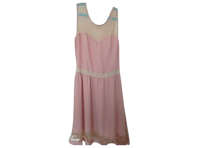 Autre Marque Rosa Boho Kleid aus Viskose Pink