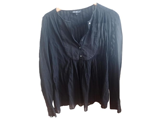 Blusa Isabel Marant Etoile de voile de algodón negro