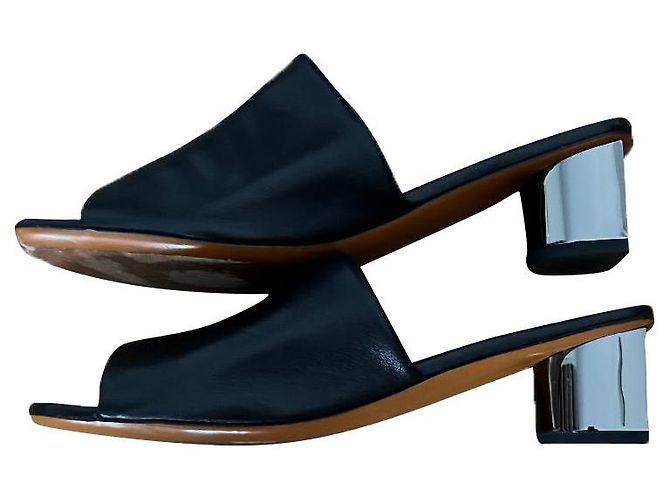 Mule Robert Clergerie Lea in pelle nera Nero