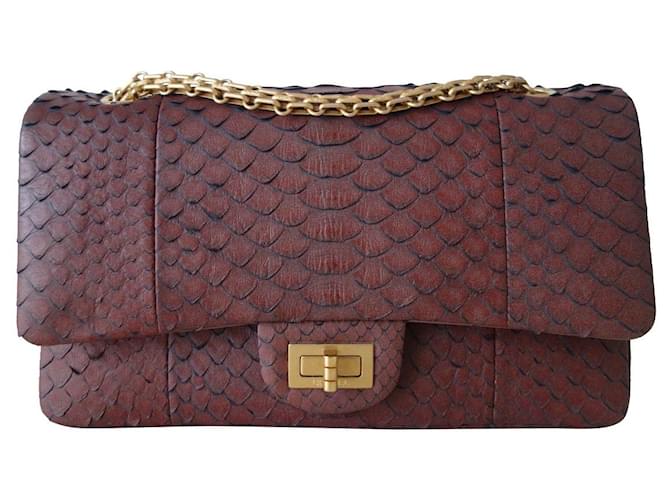 Chanel Bag 2.55 python Brown  ref.591389