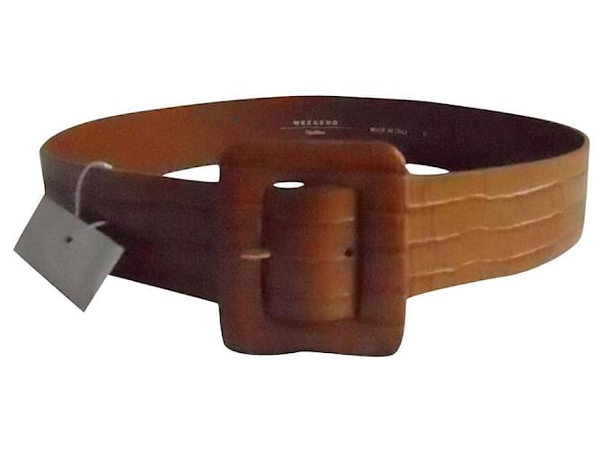 Weekend Max Mara MAX MARA WEEKEND nouvelle ceinture en cuir véritable Caramel  ref.591428