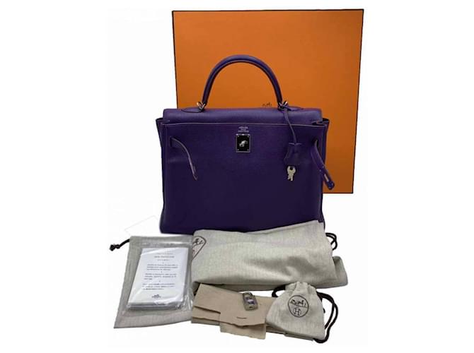 Hermès Kelly 35 Púrpura Cuero  ref.591430