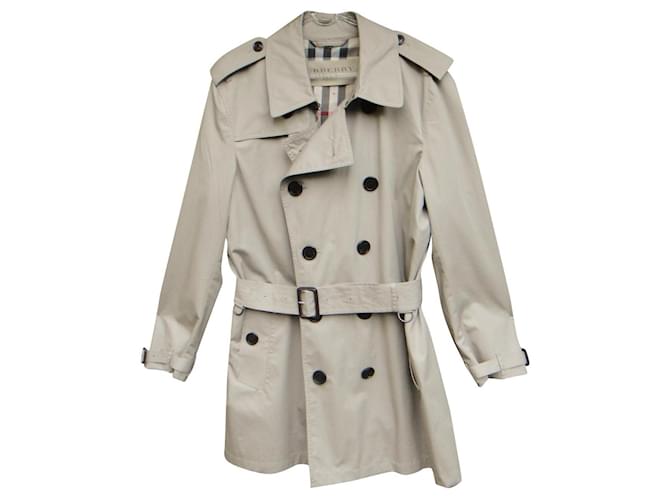Trench coat masculino Burberry Brit tamanho G Cinza Algodão Poliéster  ref.591461