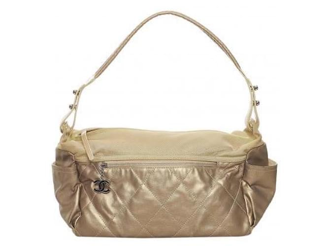 2006-2008 Chanel Paris Biarritz Shoulder Bag Beige Leather  ref.591478