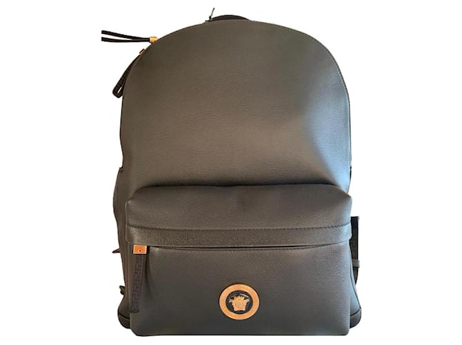 Versace backpack In unisex leather Black  ref.591493