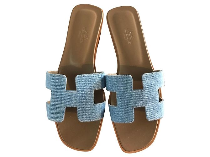 Oran Hermès sandali Blu Jeans
