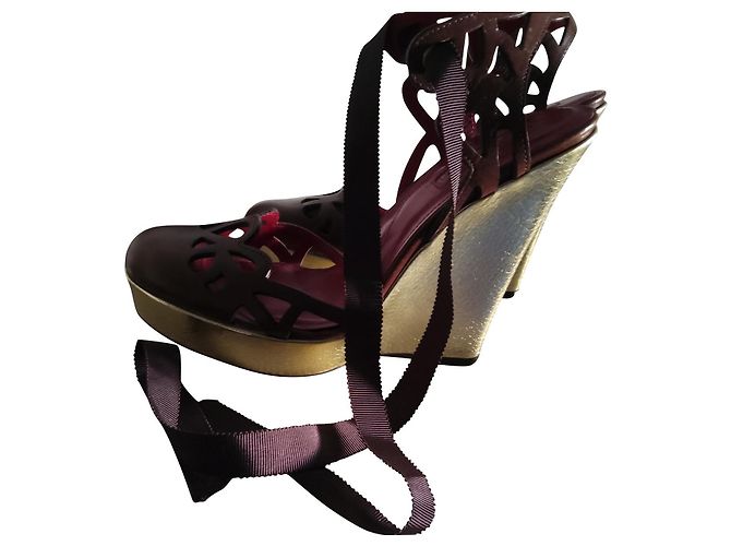 Cesare Paciotti Keilsandalen Braun Leder