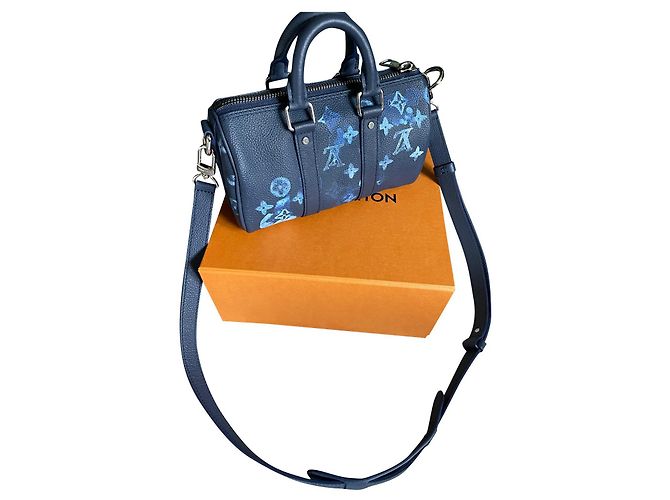 Abbesses Louis Vuitton Keepall XS édition aquarelle Bleu