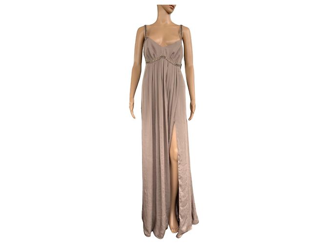 Club Monaco Langes Kleid Grau Polyester Größe 10