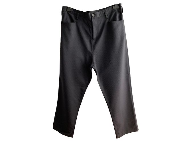 Y'S Baggy-Hose mit Nadelstreifen Anthrazitgrau