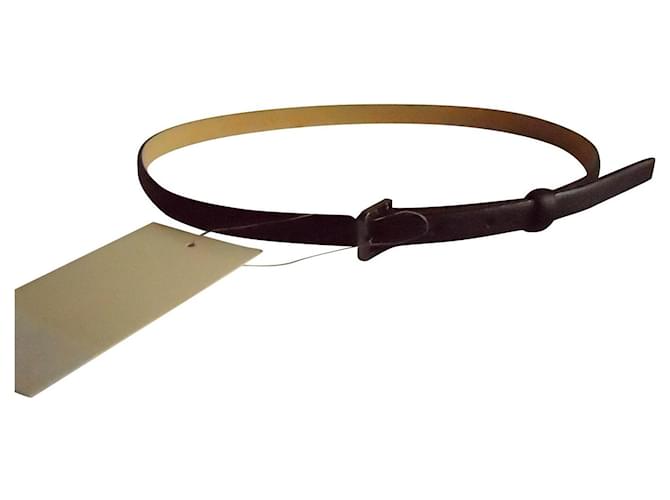 MAX MARA nuevo cinturón de cuero real Negro Metal  ref.591671