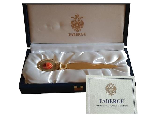 Faberge Autêntico abridor de cartas da coleção Iperial de ovo Fabergè Dourado Aço  ref.591682