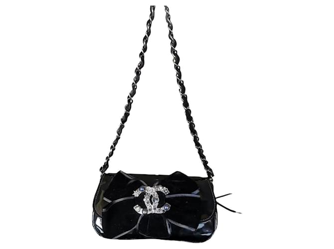 chanel pochette bag Black Patent leather ref.591688 - Joli Closet