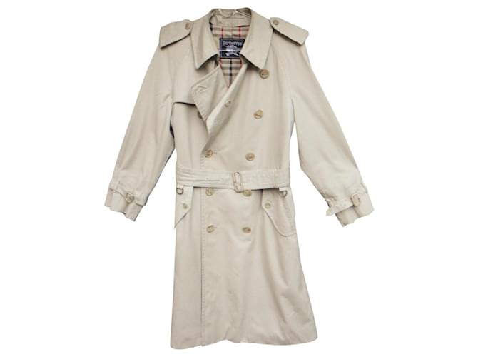 Burberry women's vintage trench coat size 38 Beige Cotton  ref.591700