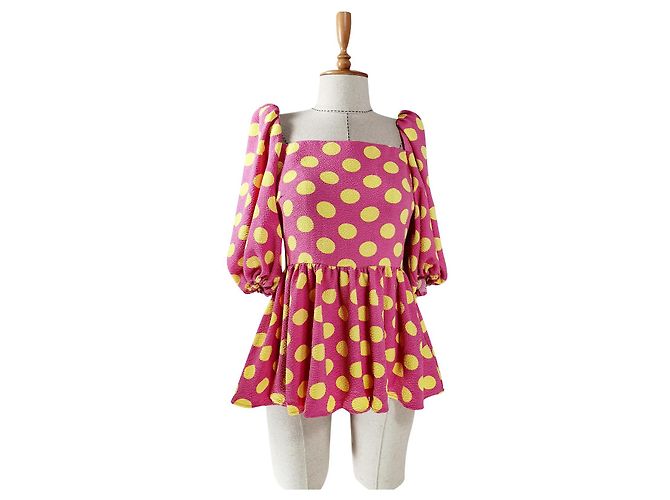 Autre Marque Stine Goya Top in Rosa mit Polka Dots Pink
