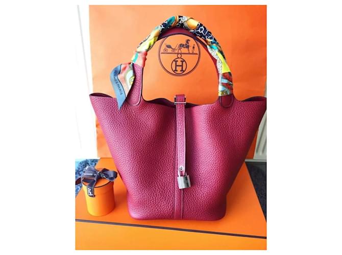 Picotin Hermès Ruby Red B5 Leather  ref.591738