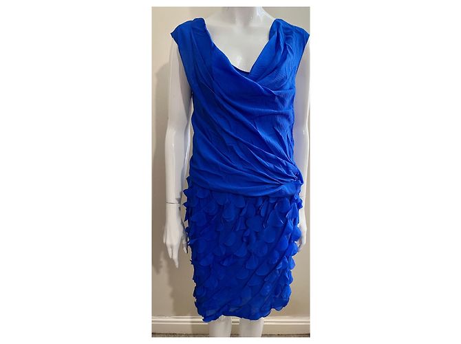 Diane Von Furstenberg DvF himmelblaues Kleid aus Persienseide, super umwerfend