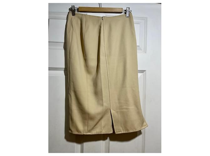Christian Dior beige vintage wool skirt  ref.591767