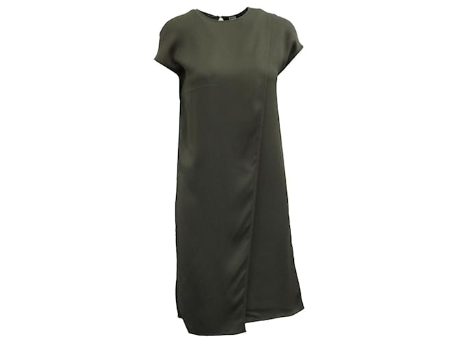 Asymmetrisches Hermès-Kleid aus grauer Viskose Zellulosefaser  ref.591809