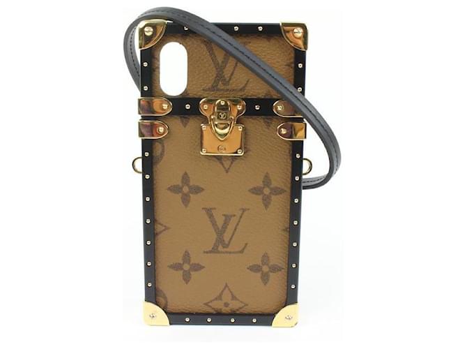 Louis Vuitton Cinturino per custodia per telefono iPhone X o XS con monogramma Reverse Eye Trunk Pelle  ref.591855