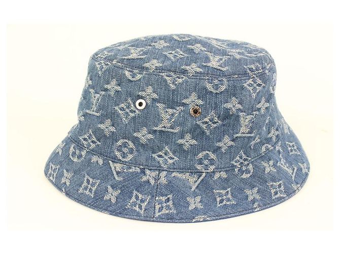 Bucket Louis Vuitton Size 58 Cappello a secchiello in denim con monogramma 56LK322S