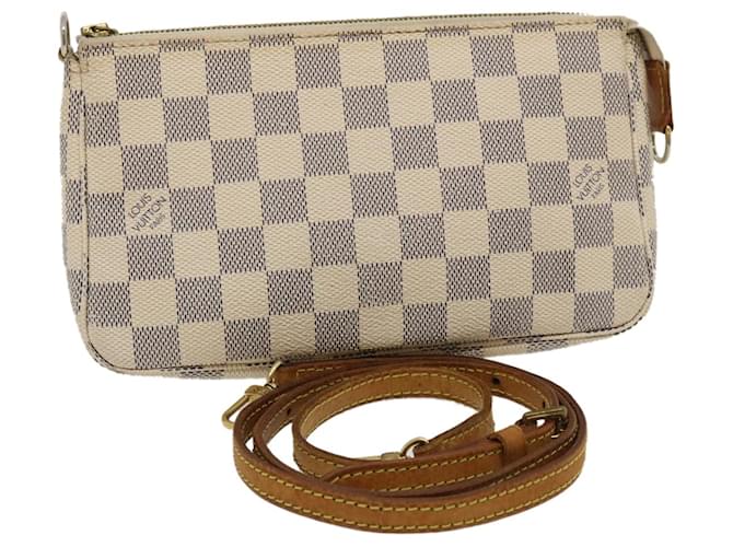 LOUIS VUITTON Damier Azur Pochette Accessoires N51986 Bag White